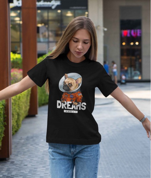 Дамска тениска с щампа Арт Dreams matter dog